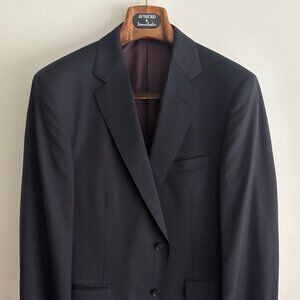 $1700 Samuelsohn Harry Rosen Dark Navy Wool Suit -42. Pants 36-37